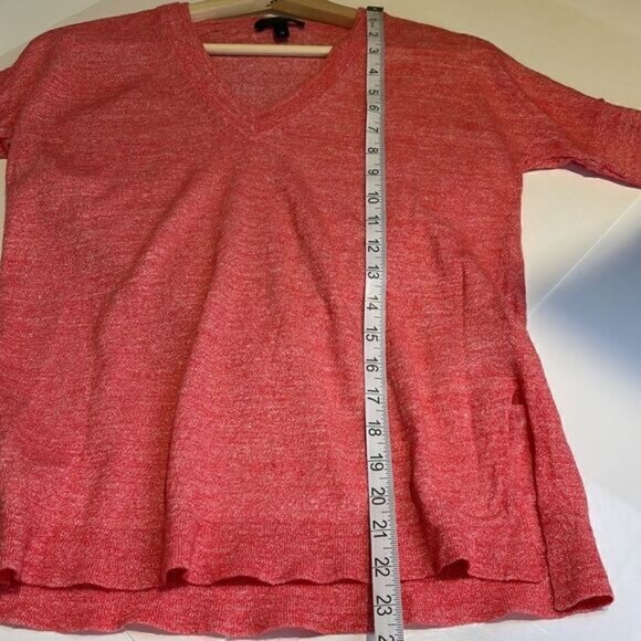 J. Crew Merino Linen Pink V-Neck Sweater Size Extra Small - Picture 6 of 8